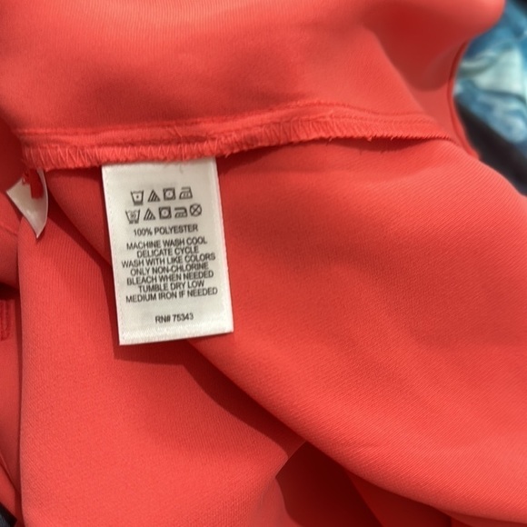 Adrienne Vittadini Sz S soft orange button  belted collar sleeveless Hi low  NWT - Picture 4 of 4